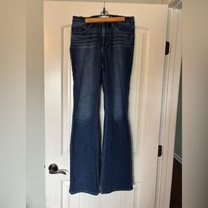36” inseam BKE Blue Flare Wide Leg Jeans with Vintage Wash